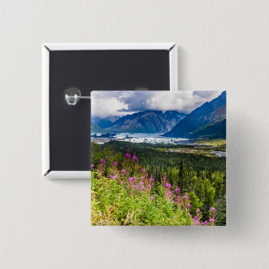 Matanuska Valley, Southcentral Alaska Vierkante Button 5,1 Cm (Voorkant /achterkant)