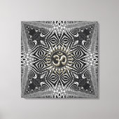 Matanya Silver Aum Star B+W Tribal Wrapped Canvas Afdruk (Voorkant)