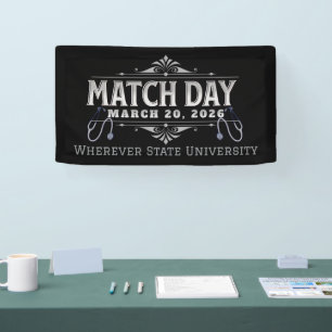Match Day 2026 Gepersonaliseerde Medische School Spandoek