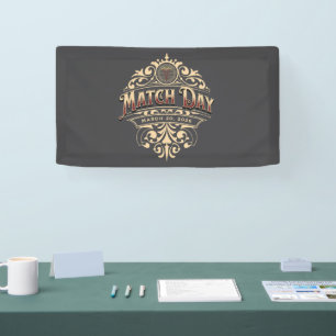 Match Day 2026 Vintage Goud Aangepaste Viering Spandoek