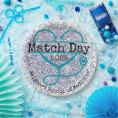 Match Day Blue 2025 Glitter Stethoscoop Papieren Bordje (Feest)