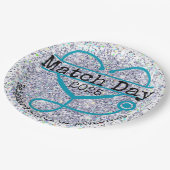 Match Day Blue 2025 Glitter Stethoscoop Papieren Bordje (Gekanteld)
