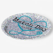 Match Day Blue Custom Year Glitter Stethoscope Papieren Bordje (Gekanteld)