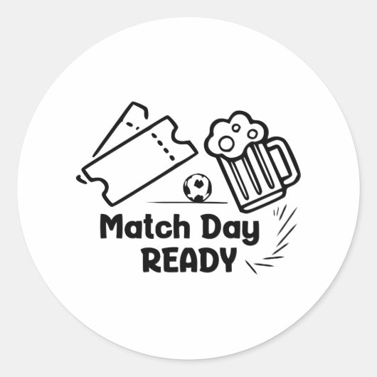 Match Day Ready Ronde Sticker (Voorkant)