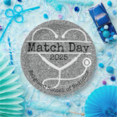 Match Day Silver 2025 Glitter Stethoscoop Papieren Bordje (Feest)