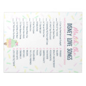 Match de Love Songs Ice Cream Shower Game Pack Notitieblok (Voorkant)