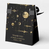 Match gemaakt in de sterren Black Gold Wedding Bedankdoosjes (Achterkant)