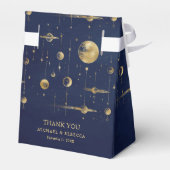 Match gemaakt in de sterren blauw goud bruiloft gu bedankdoosjes (Achterkant)