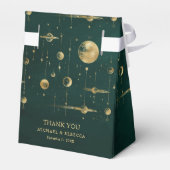 Match gemaakt in de sterren Emerald Gold bruiloft Bedankdoosjes (Achterkant)