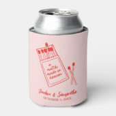 Match Gemaakt in Hemel Rood & Roze Huwelijksgunst Blikjeskoeler (Blikje Voorkant)