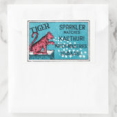 Match Label- Tiger Sparkler Rechthoekige Sticker (Tas)