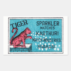 Match Label- Tiger Sparkler Rechthoekige Sticker