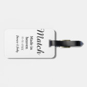 Match made in heaven add name date simple calligra bagagelabel (Achterkant horizontaal)