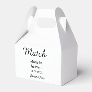 Match made in heaven add name date simple calligra bedankdoosjes