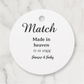 Match made in heaven add name date simple calligra bedankjes labels (Achterkant)
