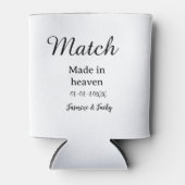 Match made in heaven add name date simple calligra blikjeskoeler (Voorkant)