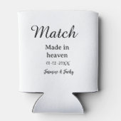 Match made in heaven add name date simple calligra blikjeskoeler (Achterkant)