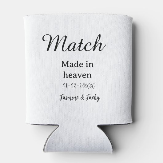 Match made in heaven add name date simple calligra blikjeskoeler (Achterkant)