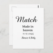Match made in heaven add name date simple calligra briefkaart (Voorkant / Achterkant)
