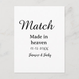 Match made in heaven add name date simple calligra briefkaart