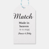 Match made in heaven add name date simple calligra cadeaulabel (Achterkant)