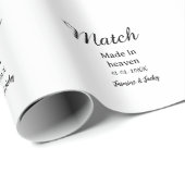 Match made in heaven add name date simple calligra cadeaupapier (Rol Hoek)