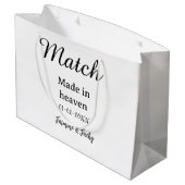 Match made in heaven add name date simple calligra groot cadeauzakje (Achterkant Gekanteld)
