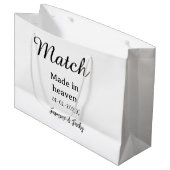 Match made in heaven add name date simple calligra groot cadeauzakje (Voorkant Gekanteld)