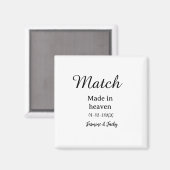 Match made in heaven add name date simple calligra magneet (Voorkant / Achterkant)
