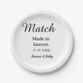 Match made in heaven add name date simple calligra papieren bordje