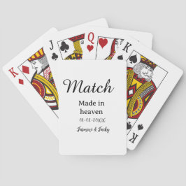 Match made in heaven add name date simple calligra pokerkaarten