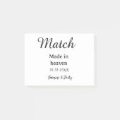 Match made in heaven add name date simple calligra post-it® notes (Voorkant)