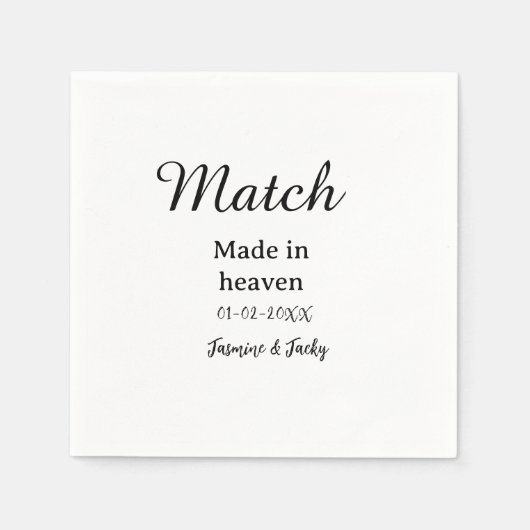Match made in heaven add name date simple calligra servet (Voorkant)