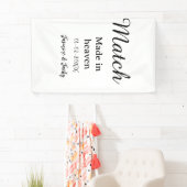 Match made in heaven add name date simple calligra spandoek (Insitu)