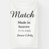 Match made in heaven add name date simple calligra spandoek (Verticaal)