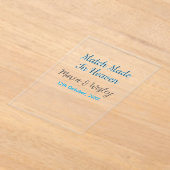 Match made in heaven blue black couple name date acryl uitnodigingen (Laagn)