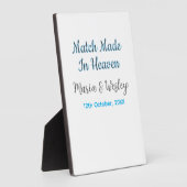 Match made in heaven blue black couple name date fotoplaat (Zijkant)