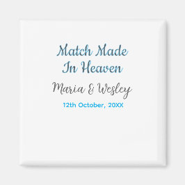 Match made in heaven blue black couple name date magneet