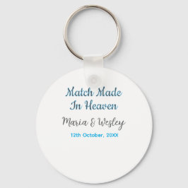 Match made in heaven blue black couple name date sleutelhanger