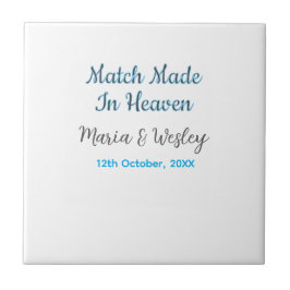 Match made in heaven blue black couple name date tegeltje