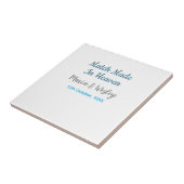 Match made in heaven blue black couple name date tegeltje (Zijkant)