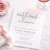 Match Made in Heaven Elegant Script Bridal Shower Kaart