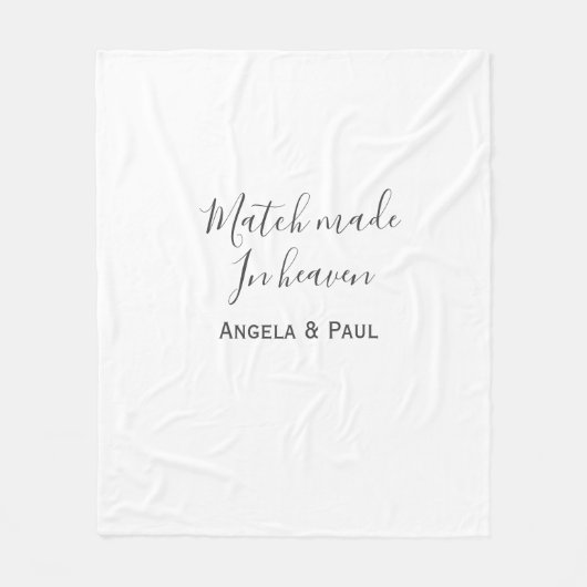 Match made in heaven name couple wedding simple  fleece deken (Voorkant)