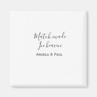 Match made in heaven name couple wedding simple  magneet