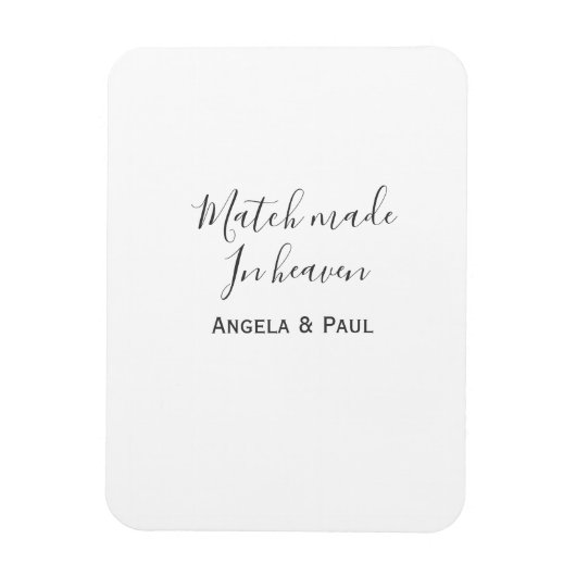 Match made in heaven name couple wedding simple  magneet (Verticaal)
