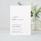 Match Made in Heaven Stripe Bridal Shower Invite Kaart (Staand voorkant)