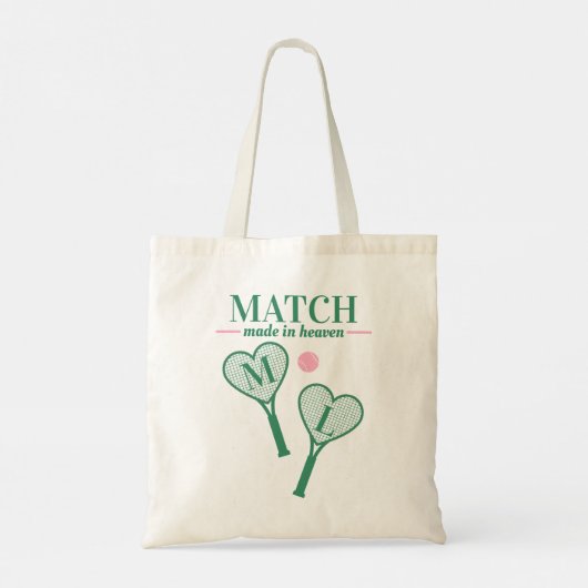 Match Made in Heaven Tennis Bachelorette Bride Tote Bag (Achterkant)