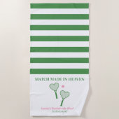 Match Made in Heaven Tennis Bachelorette Favors Strandlaken (Voorkant)