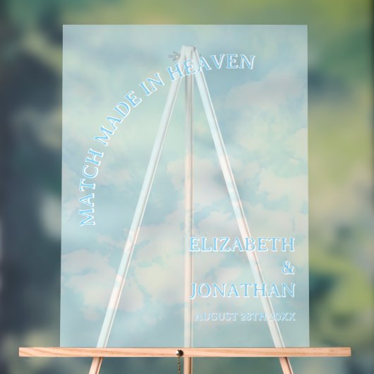 Match Made In Heaven Wedding Acryl Bord (Neutraal)