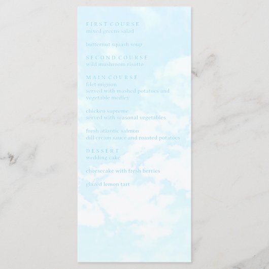 Match Made In Heaven Wedding Menu (Voorkant)